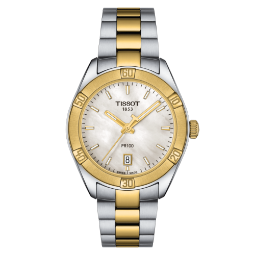 Tissot PR 100 Sport Chic 36 Stainless Steel - Yellow Gold / MOP / Bracelet